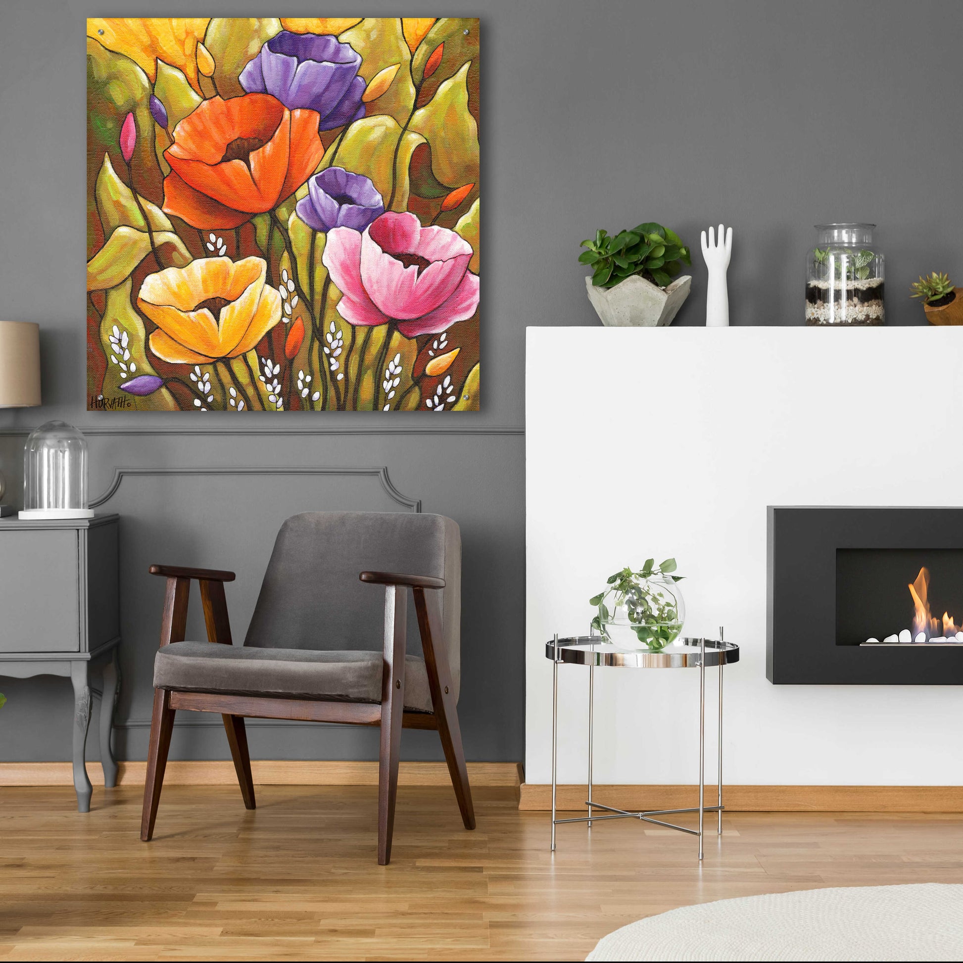 Epic Art 'Flowers 1' by Cathy Horvath-Buchanan, Acrylic Glass Wall Art,36x36