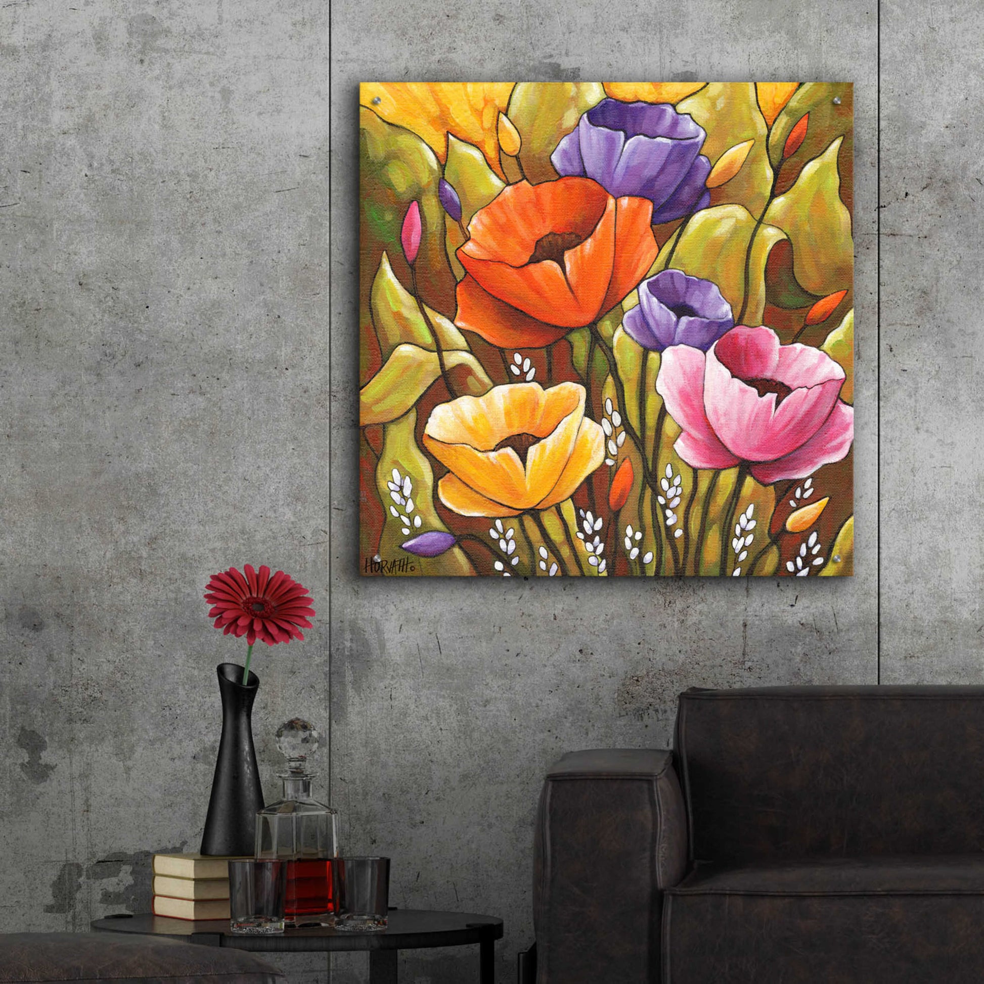 Epic Art 'Flowers 1' by Cathy Horvath-Buchanan, Acrylic Glass Wall Art,36x36