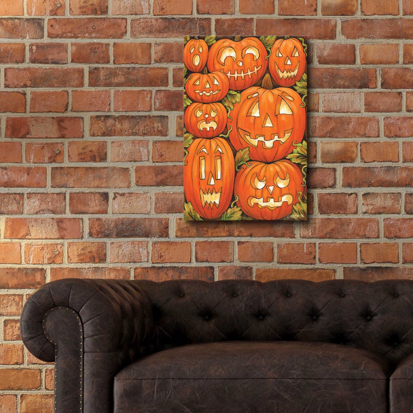 Epic Art 'Jack O Lanterns' by Cathy Horvath-Buchanan, Acrylic Glass Wall Art,16x24