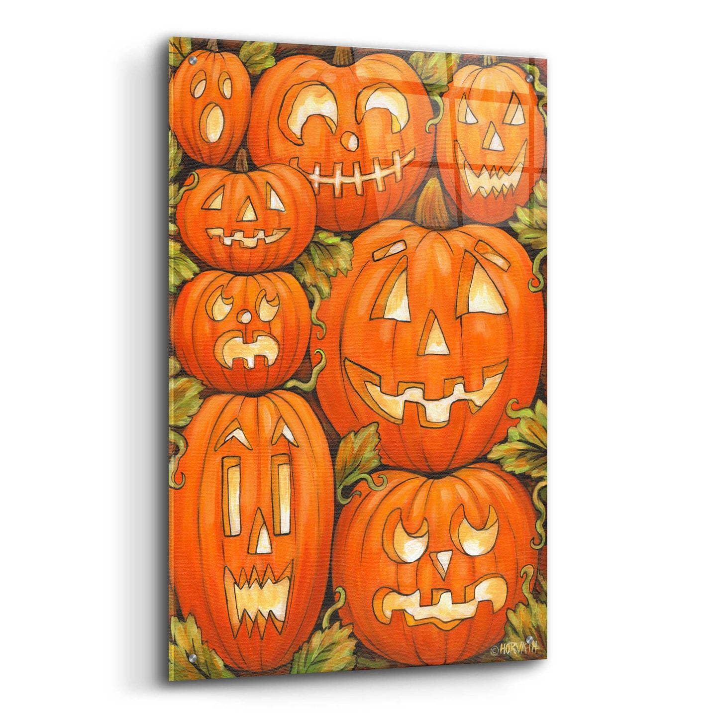 Epic Art 'Jack O Lanterns' by Cathy Horvath-Buchanan, Acrylic Glass Wall Art,24x36