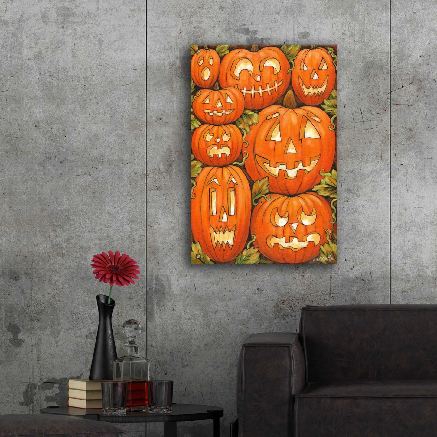 Epic Art 'Jack O Lanterns' by Cathy Horvath-Buchanan, Acrylic Glass Wall Art,24x36