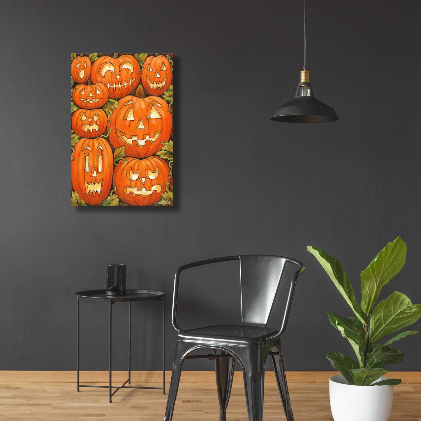 Epic Art 'Jack O Lanterns' by Cathy Horvath-Buchanan, Acrylic Glass Wall Art,24x36