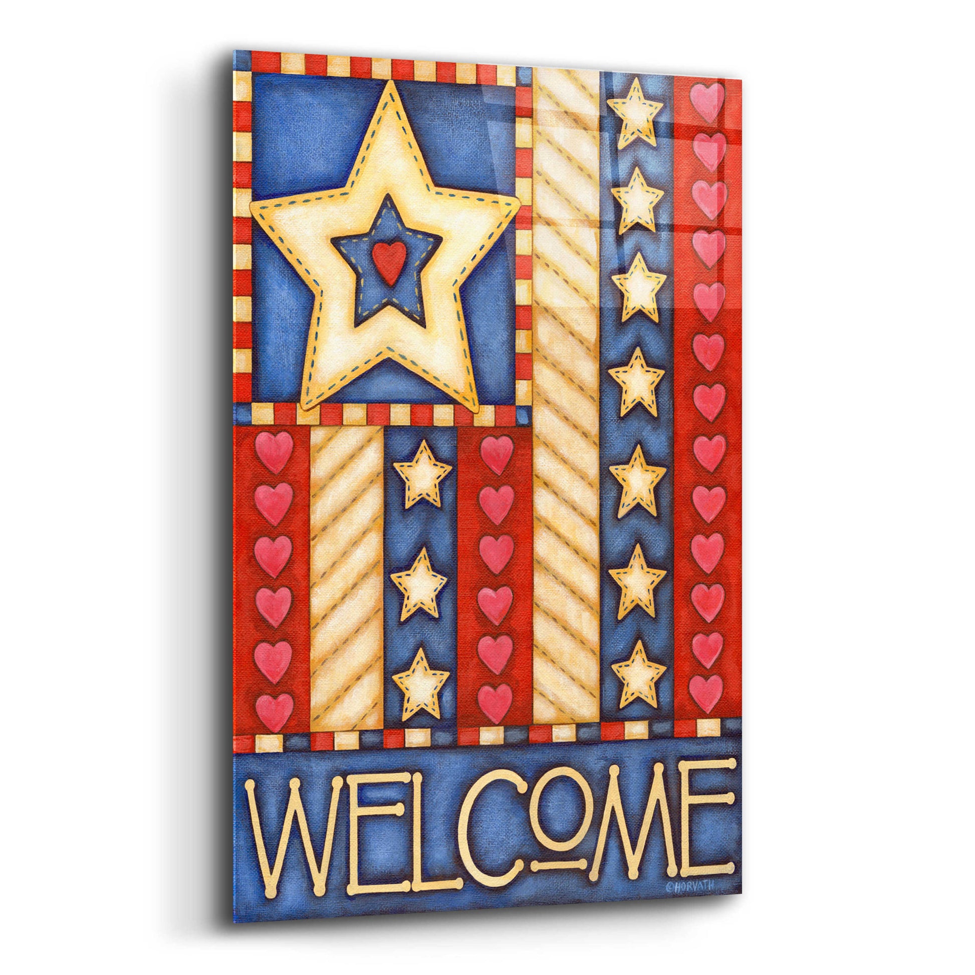 Epic Art 'American Star Welcome' by Cathy Horvath-Buchanan, Acrylic Glass Wall Art,12x16