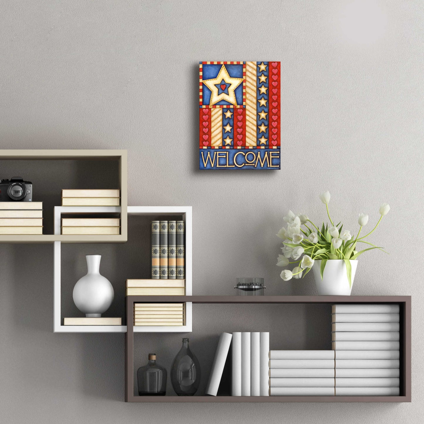 Epic Art 'American Star Welcome' by Cathy Horvath-Buchanan, Acrylic Glass Wall Art,12x16