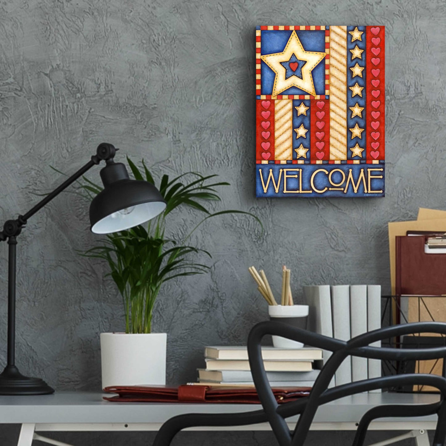 Epic Art 'American Star Welcome' by Cathy Horvath-Buchanan, Acrylic Glass Wall Art,12x16