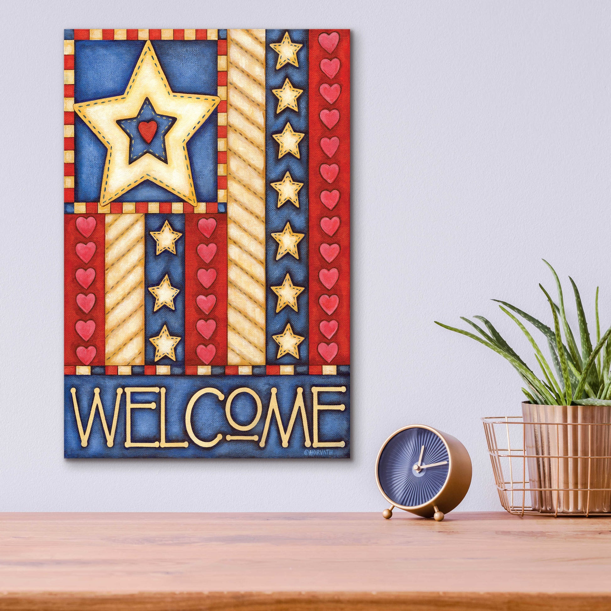 Epic Art 'American Star Welcome' by Cathy Horvath-Buchanan, Acrylic Glass Wall Art,12x16