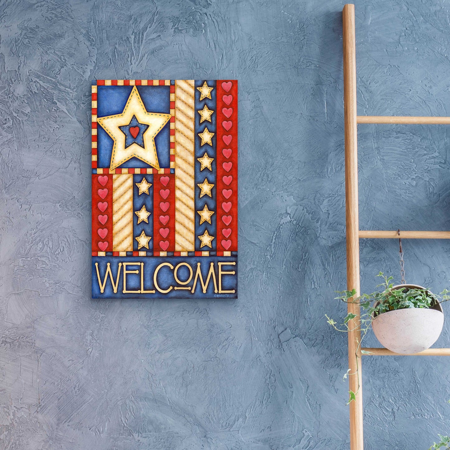 Epic Art 'American Star Welcome' by Cathy Horvath-Buchanan, Acrylic Glass Wall Art,16x24