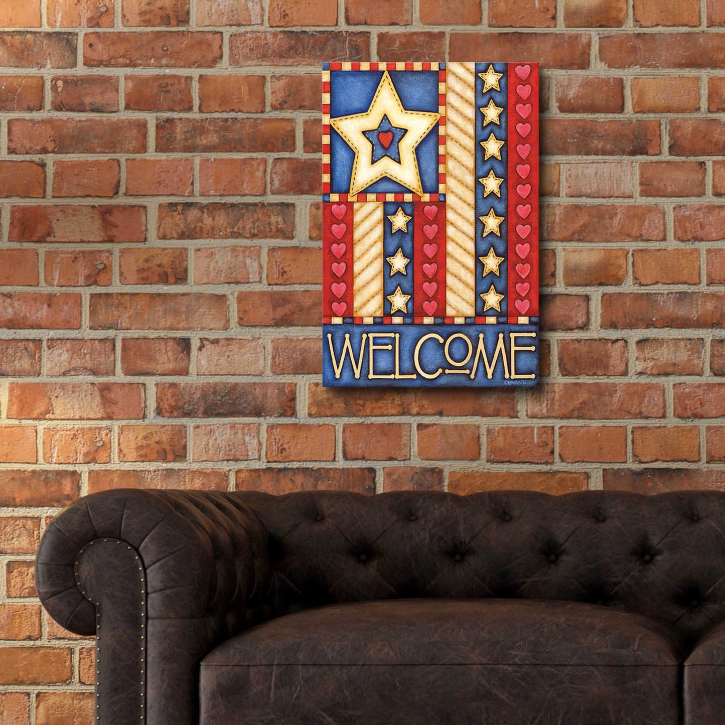 Epic Art 'American Star Welcome' by Cathy Horvath-Buchanan, Acrylic Glass Wall Art,16x24