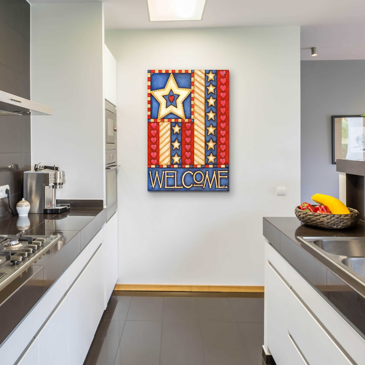 Epic Art 'American Star Welcome' by Cathy Horvath-Buchanan, Acrylic Glass Wall Art,24x36