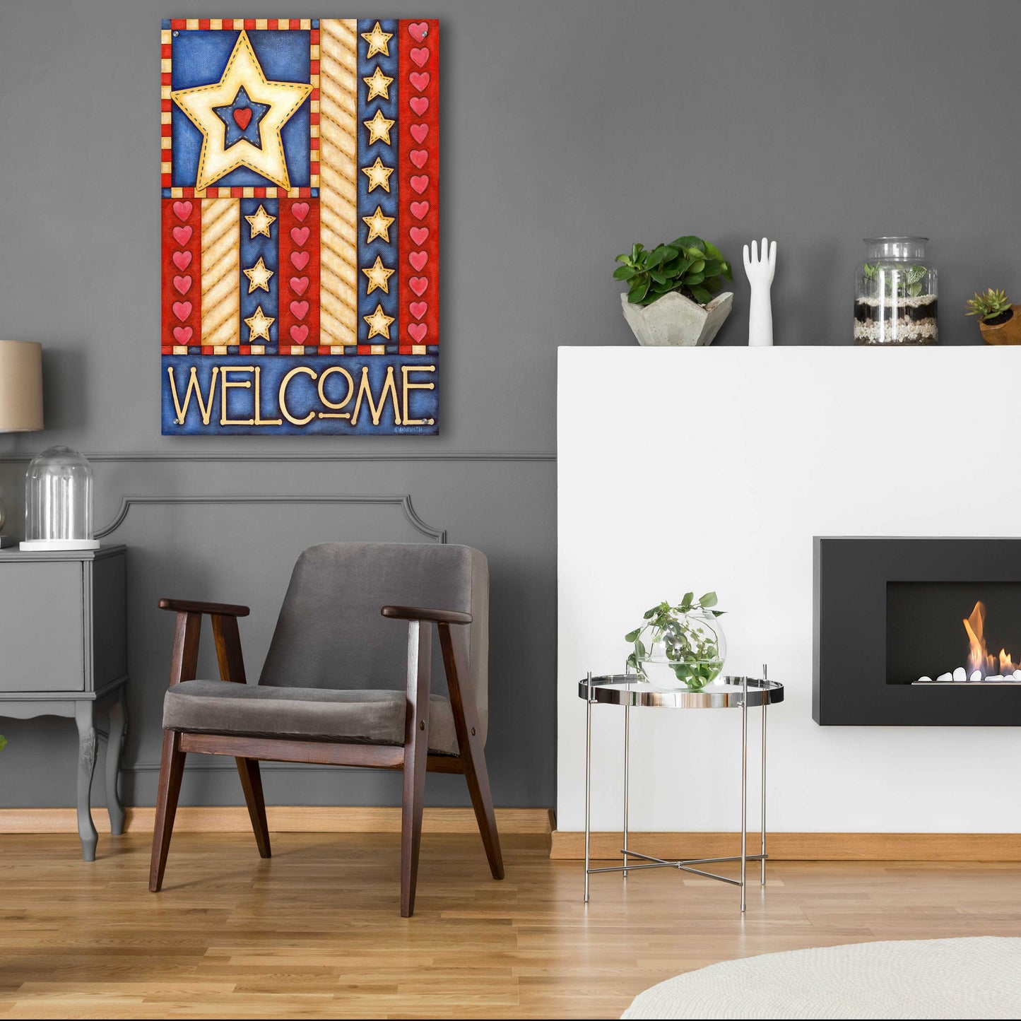 Epic Art 'American Star Welcome' by Cathy Horvath-Buchanan, Acrylic Glass Wall Art,24x36