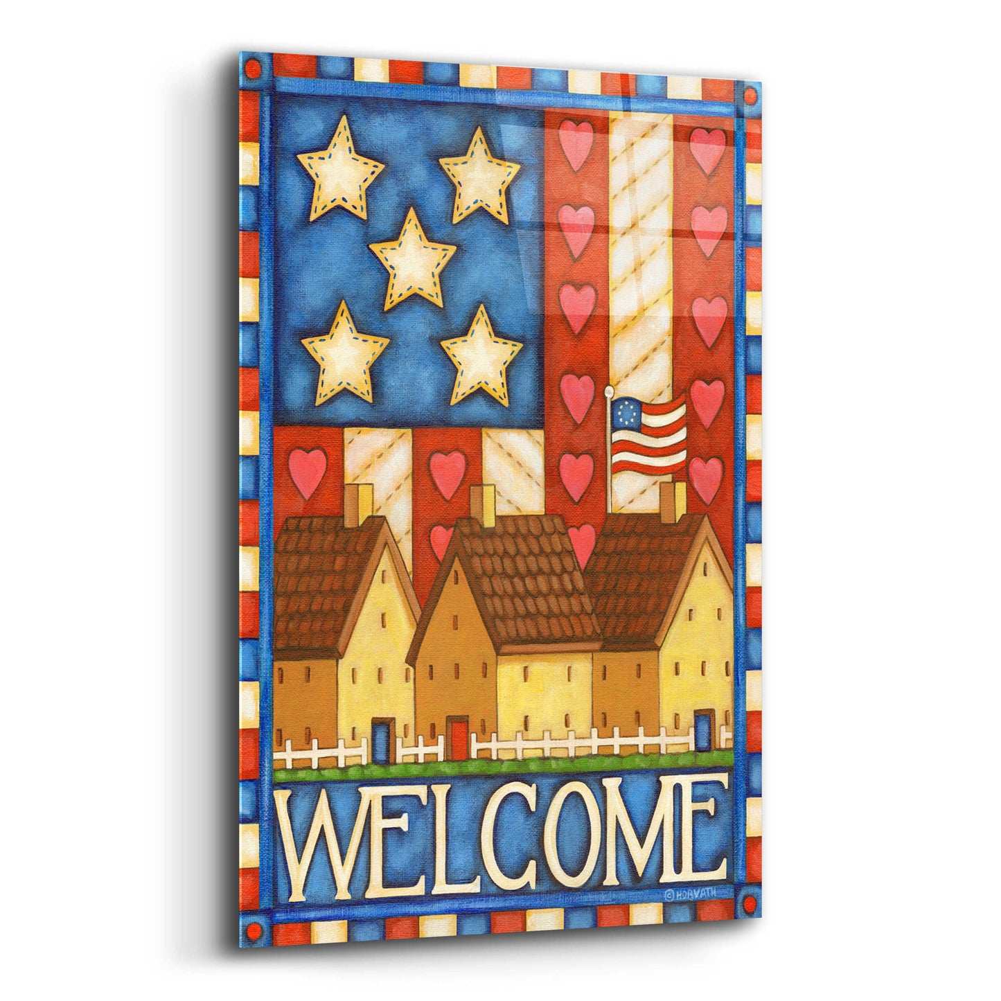 Epic Art 'American Welcome Cottage' by Cathy Horvath-Buchanan, Acrylic Glass Wall Art,12x16