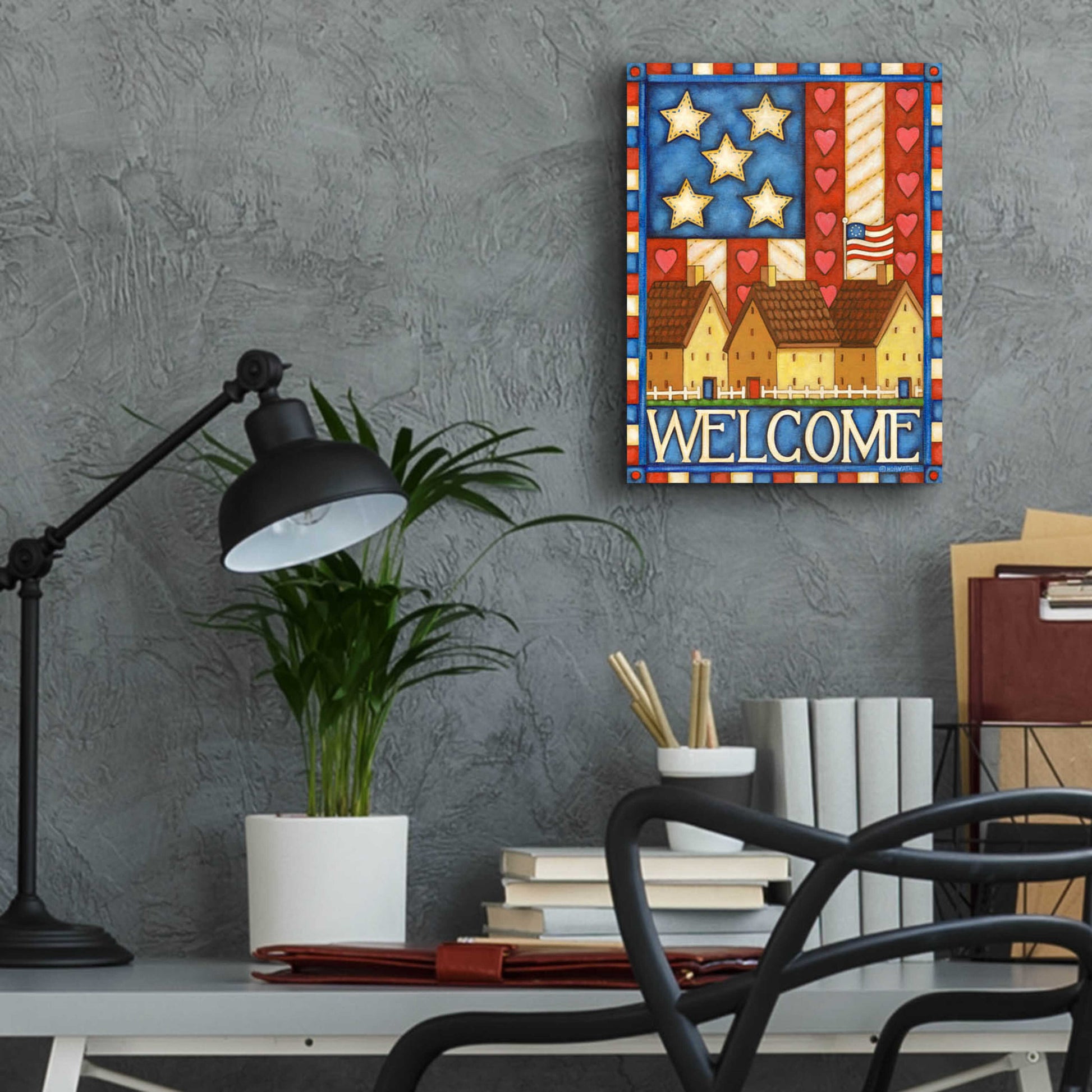 Epic Art 'American Welcome Cottage' by Cathy Horvath-Buchanan, Acrylic Glass Wall Art,12x16