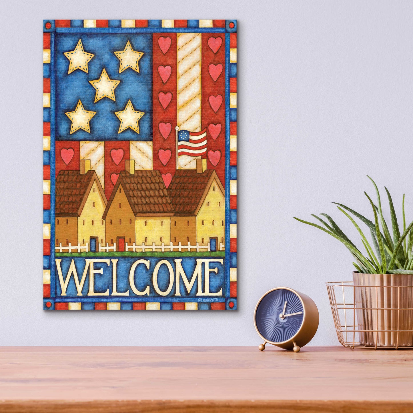 Epic Art 'American Welcome Cottage' by Cathy Horvath-Buchanan, Acrylic Glass Wall Art,12x16