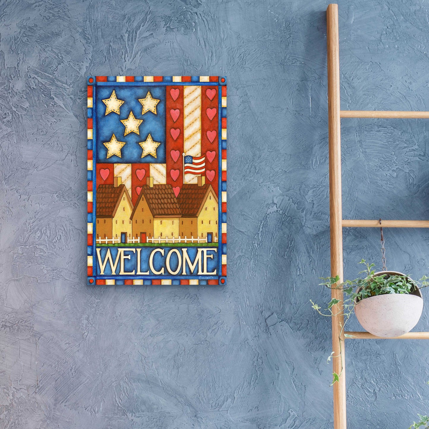 Epic Art 'American Welcome Cottage' by Cathy Horvath-Buchanan, Acrylic Glass Wall Art,16x24