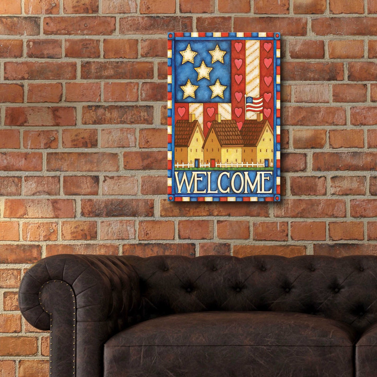 Epic Art 'American Welcome Cottage' by Cathy Horvath-Buchanan, Acrylic Glass Wall Art,16x24