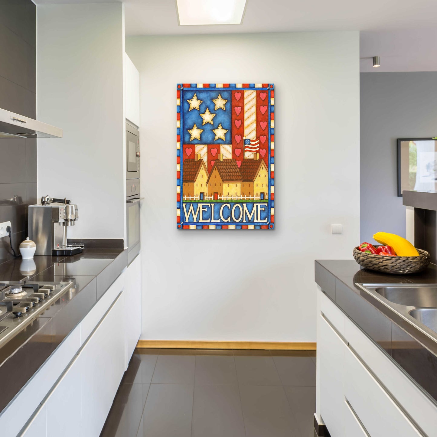 Epic Art 'American Welcome Cottage' by Cathy Horvath-Buchanan, Acrylic Glass Wall Art,24x36