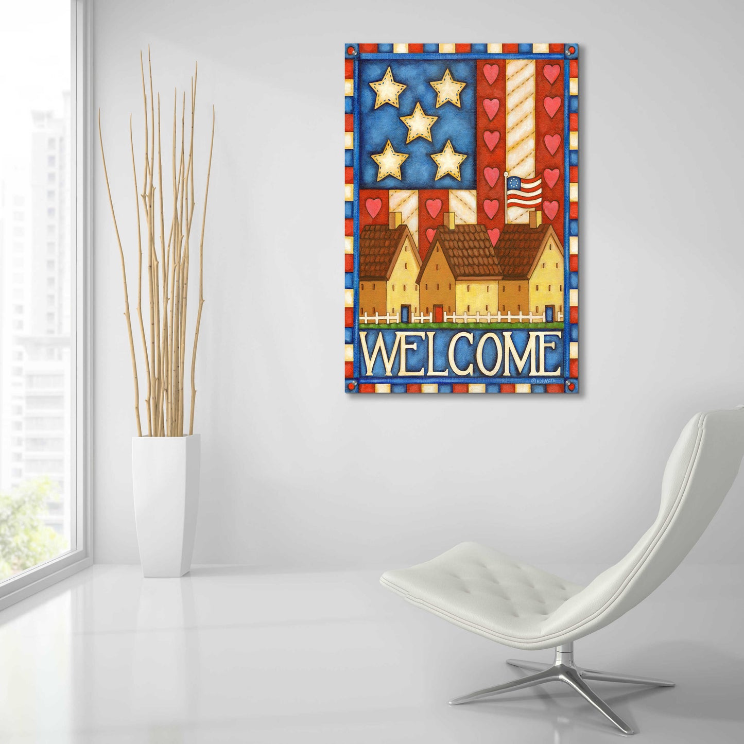 Epic Art 'American Welcome Cottage' by Cathy Horvath-Buchanan, Acrylic Glass Wall Art,24x36