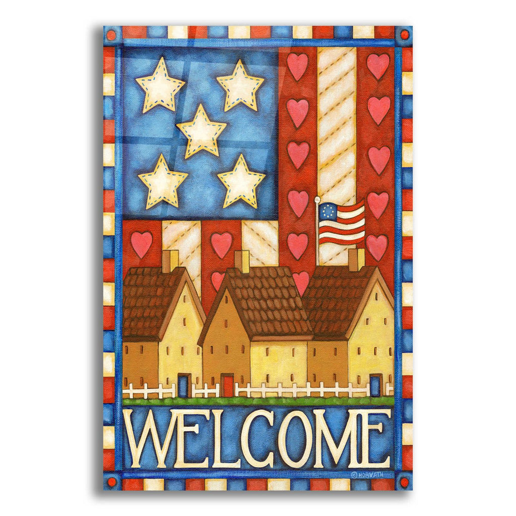 American Welcome Cottage by Cathy Horvath acrylic glass wall art