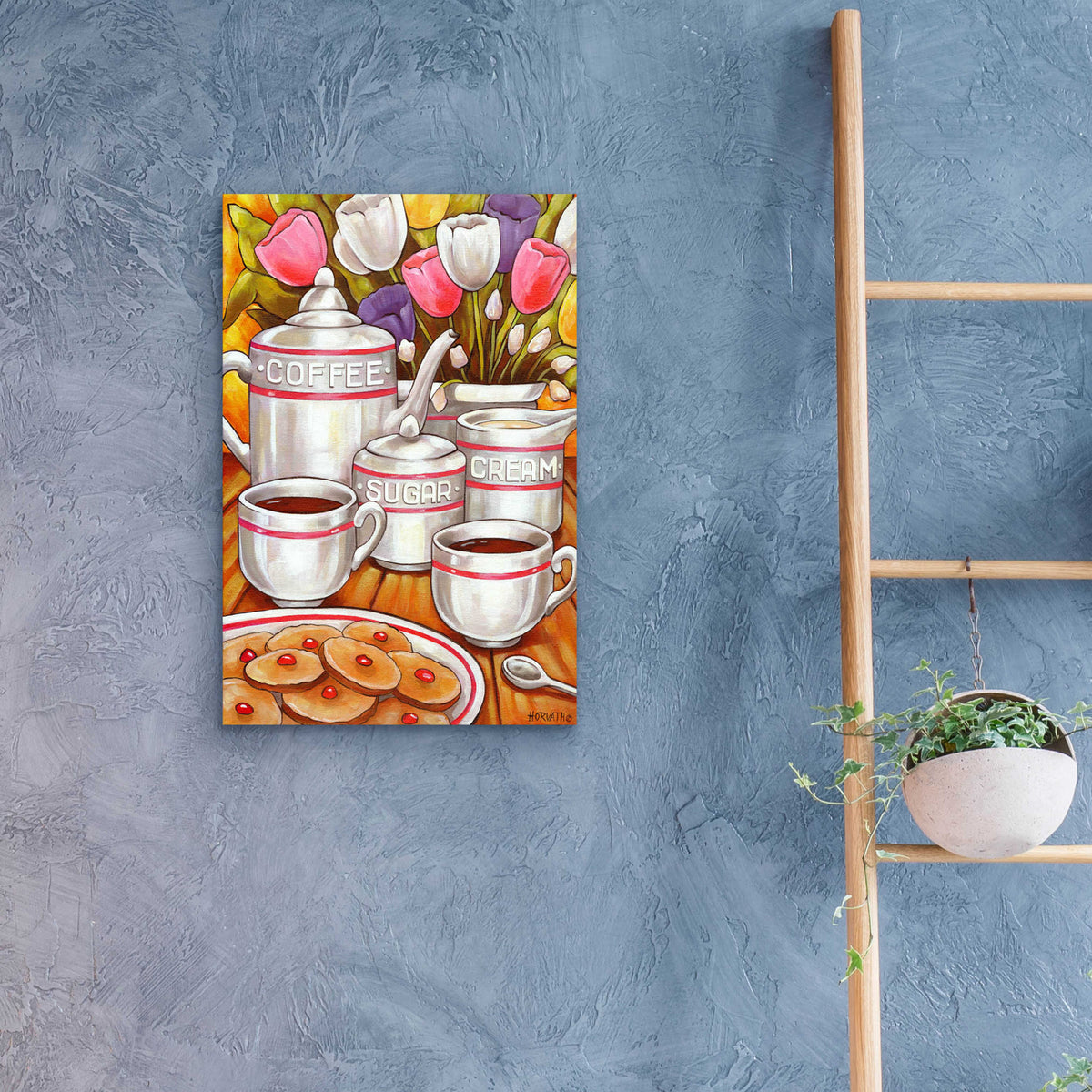 Epic Art 'Coffee Sugar Cream' by Cathy Horvath-Buchanan, Acrylic Glass Wall Art,16x24