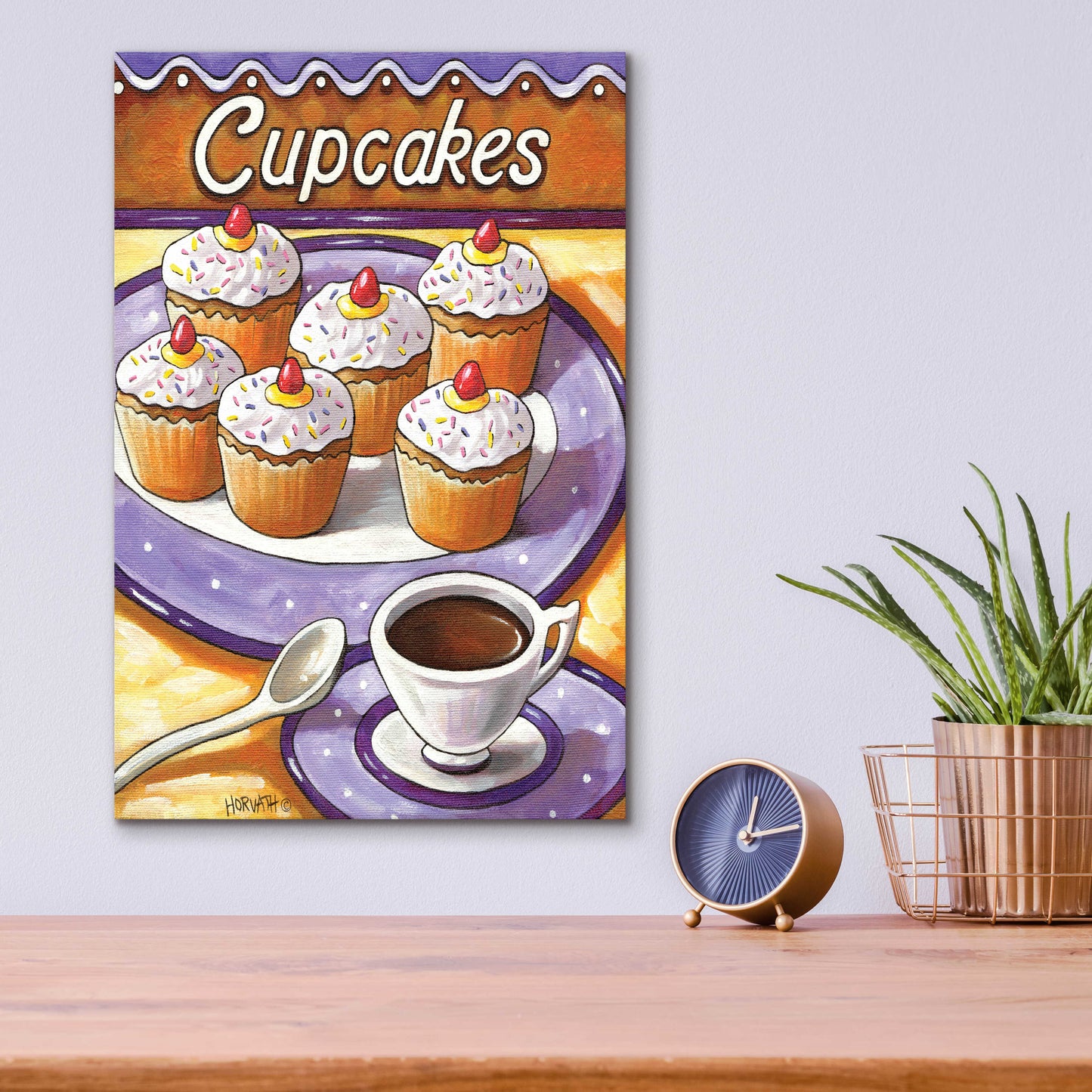 Epic Art 'Cupcakes' by Cathy Horvath-Buchanan, Acrylic Glass Wall Art,12x16