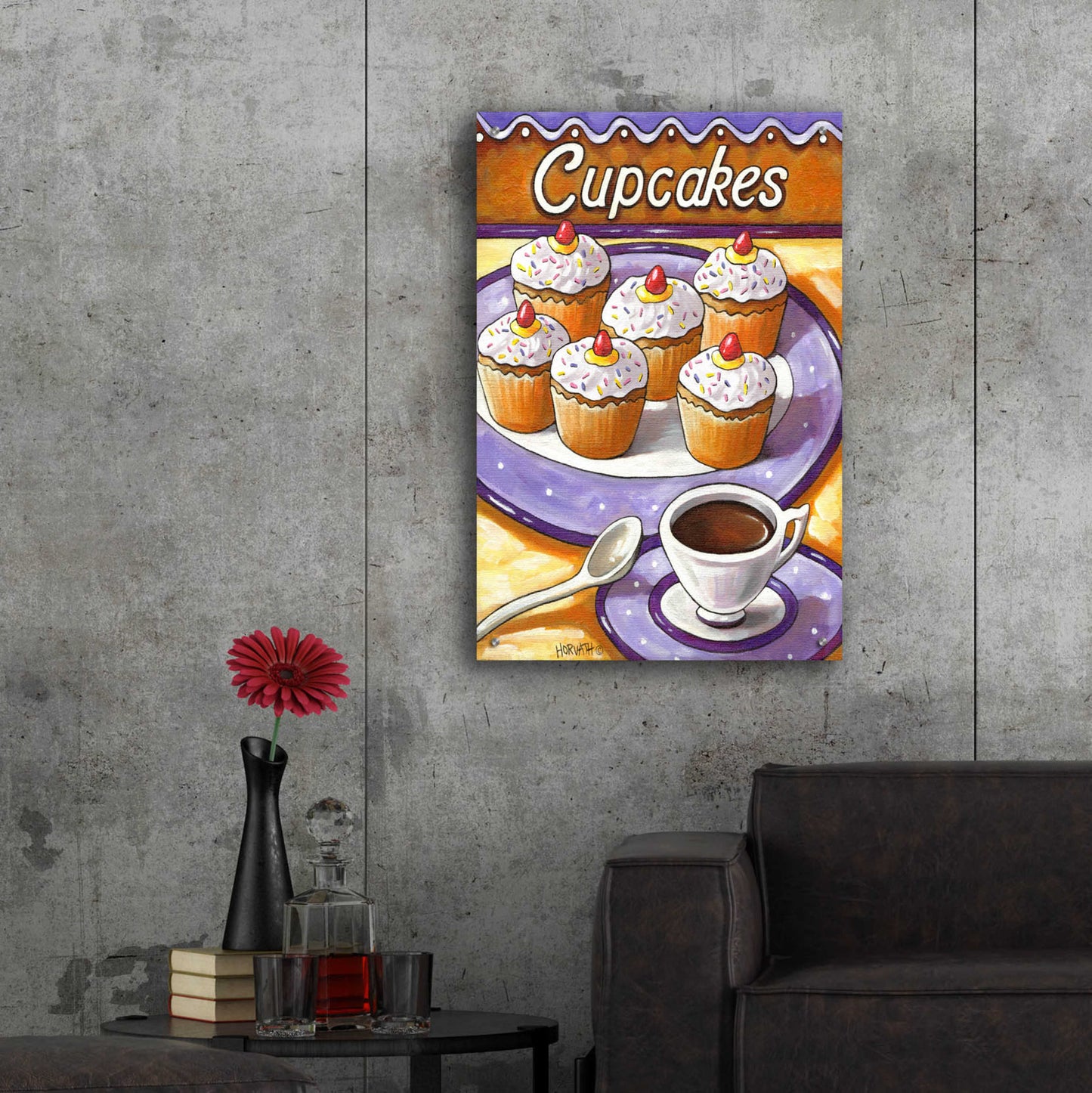 Epic Art 'Cupcakes' by Cathy Horvath-Buchanan, Acrylic Glass Wall Art,24x36