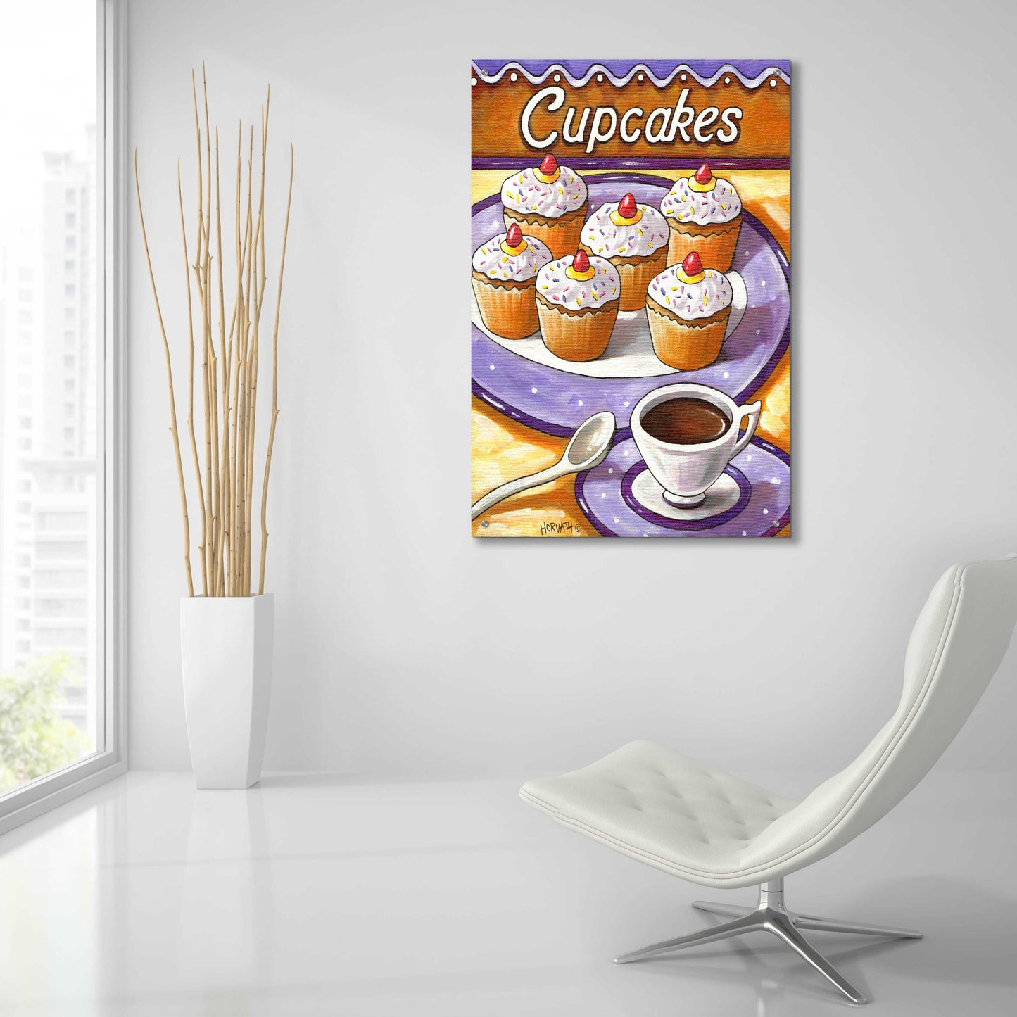 Epic Art 'Cupcakes' by Cathy Horvath-Buchanan, Acrylic Glass Wall Art,24x36