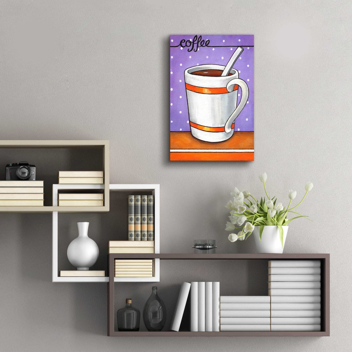 Epic Art 'Good Morning Cafe Coffee' by Cathy Horvath-Buchanan, Acrylic Glass Wall Art,16x24