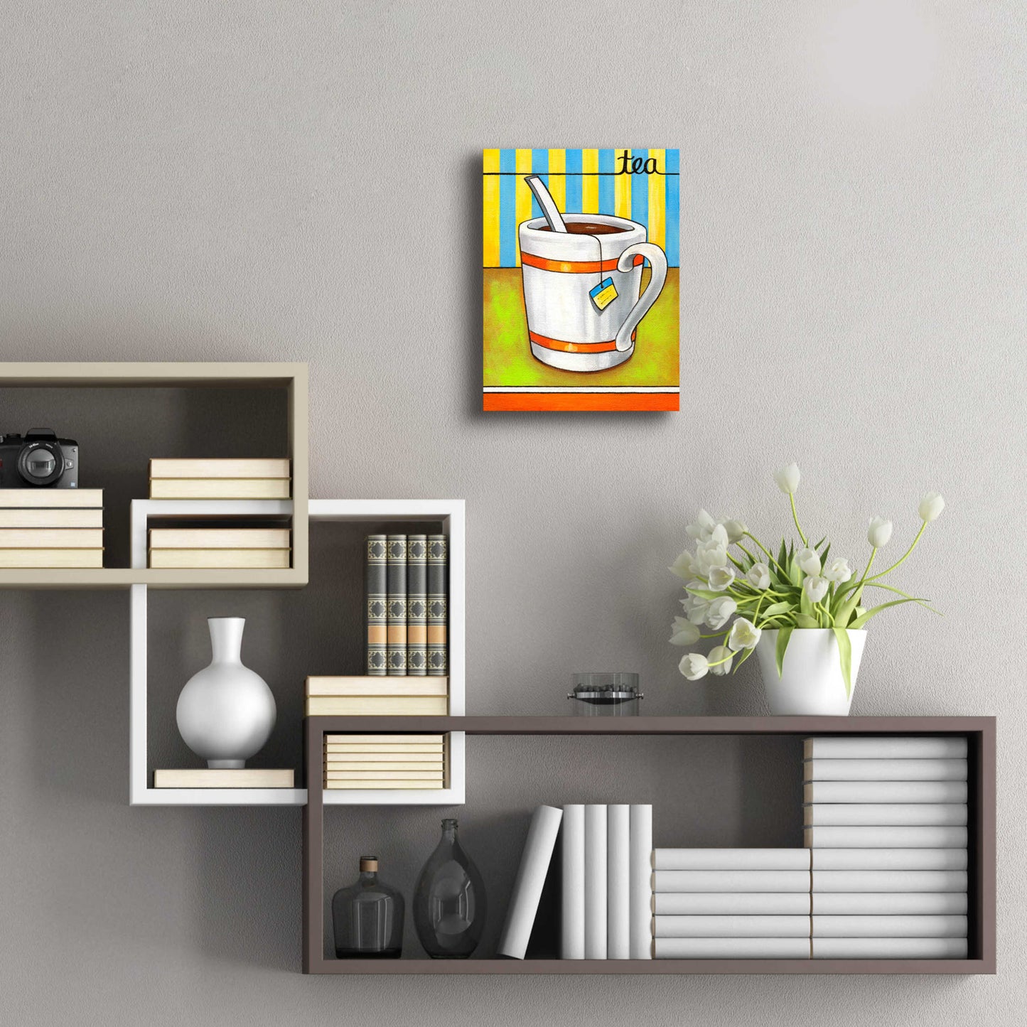 Epic Art 'Good Morning Cafe Tea' by Cathy Horvath-Buchanan, Acrylic Glass Wall Art,12x16