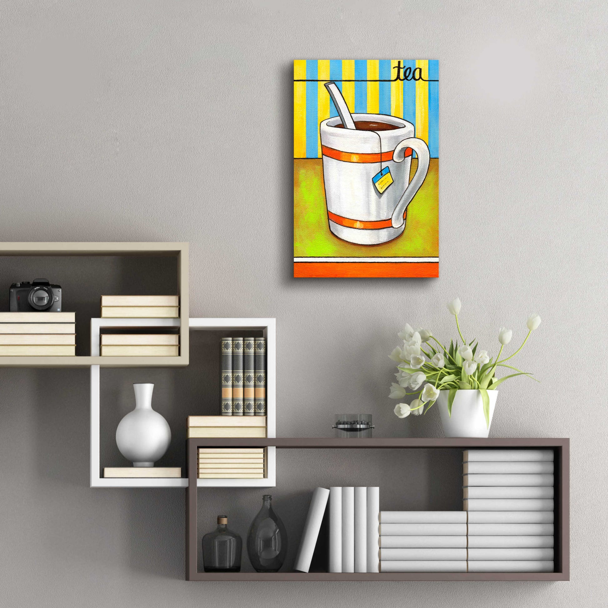 Epic Art 'Good Morning Cafe Tea' by Cathy Horvath-Buchanan, Acrylic Glass Wall Art,16x24