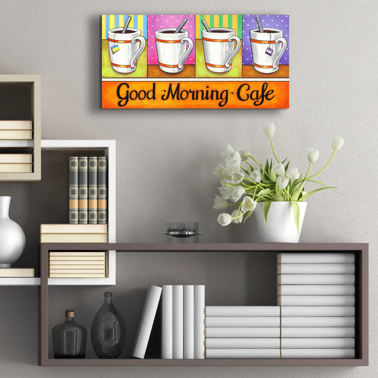 Epic Art 'Good Morning Cafe' by Cathy Horvath-Buchanan, Acrylic Glass Wall Art,24x12