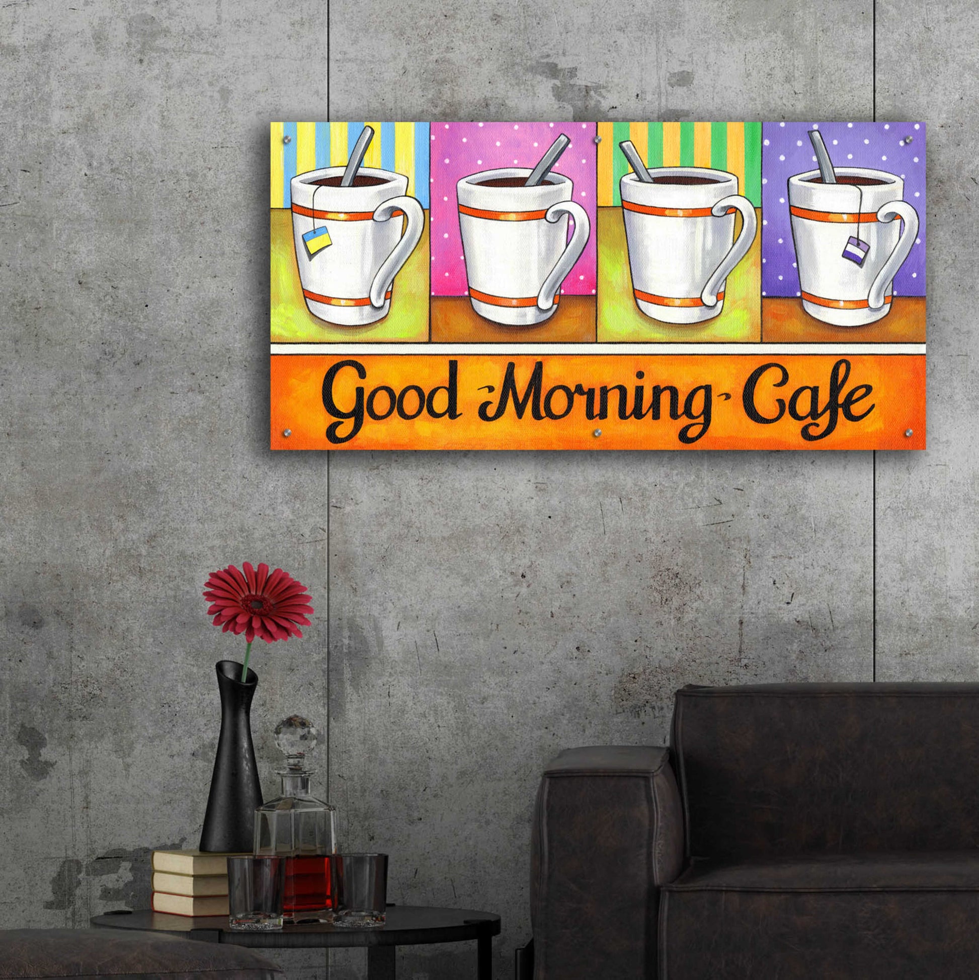 Epic Art 'Good Morning Cafe' by Cathy Horvath-Buchanan, Acrylic Glass Wall Art,48x24