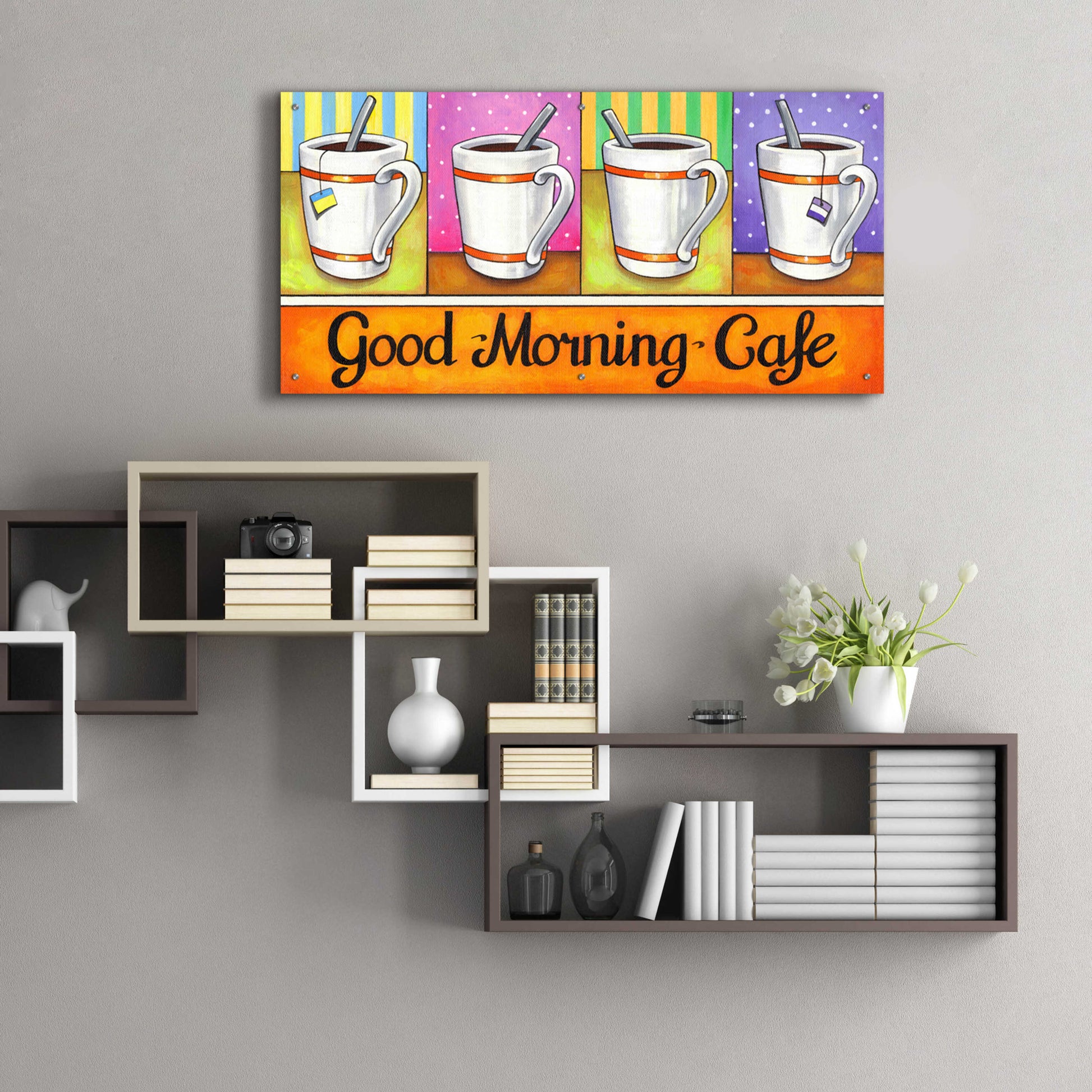 Epic Art 'Good Morning Cafe' by Cathy Horvath-Buchanan, Acrylic Glass Wall Art,48x24