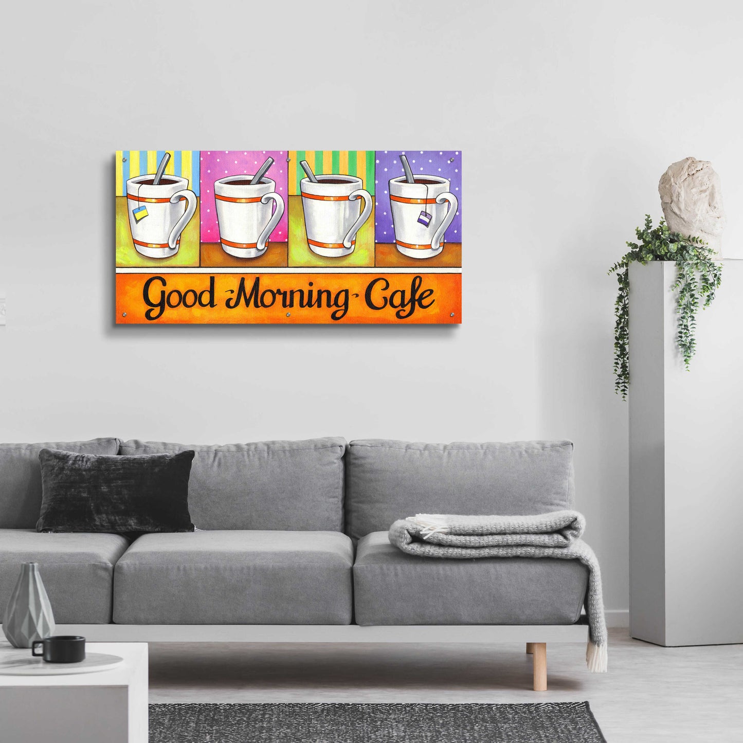 Epic Art 'Good Morning Cafe' by Cathy Horvath-Buchanan, Acrylic Glass Wall Art,48x24