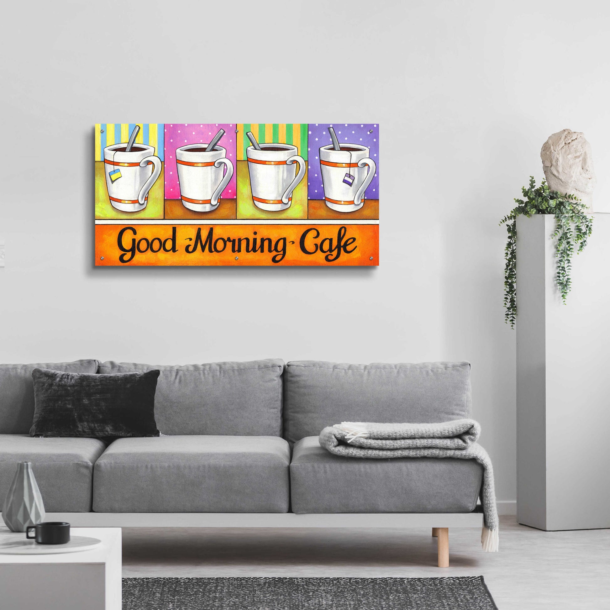 Epic Art 'Good Morning Cafe' by Cathy Horvath-Buchanan, Acrylic Glass Wall Art,48x24