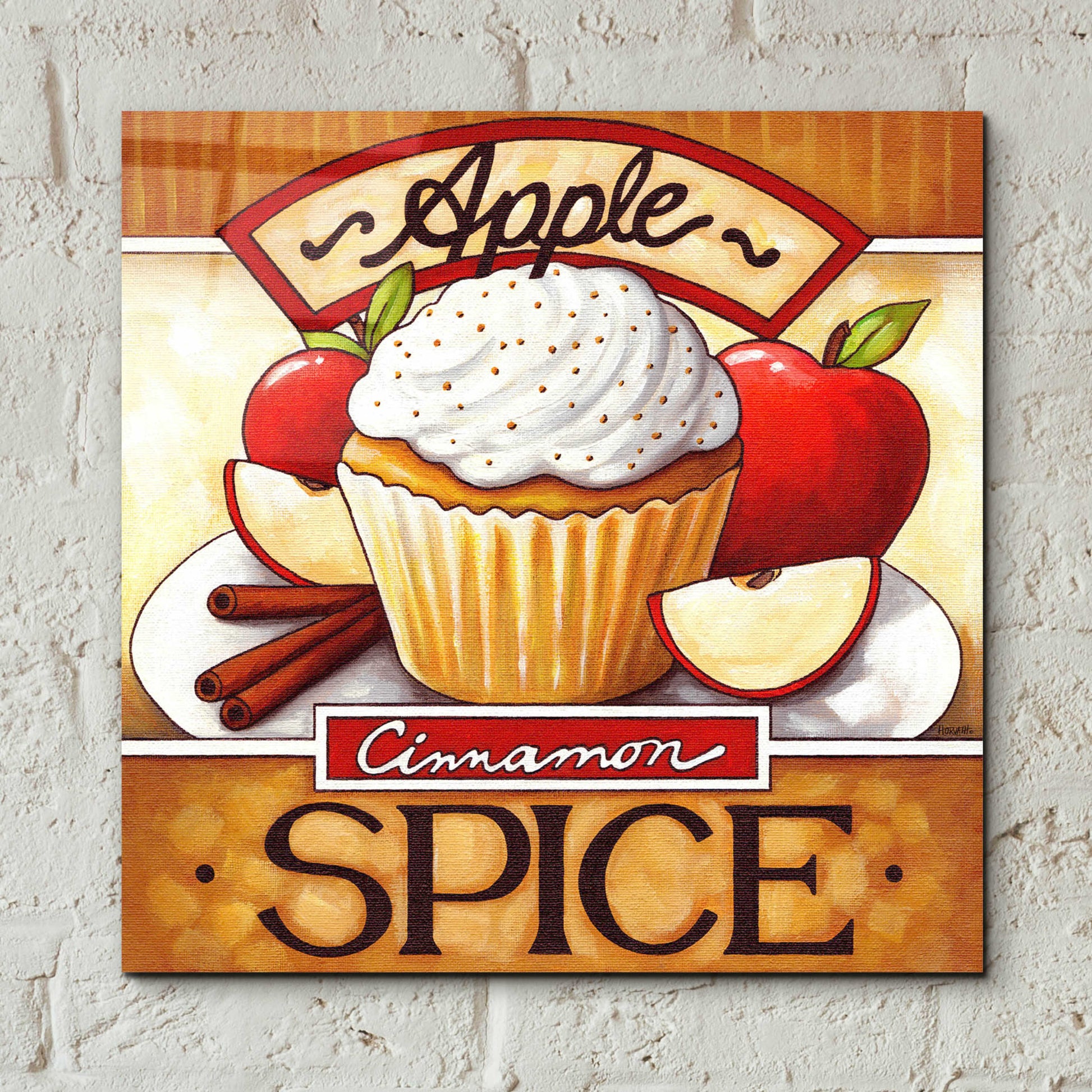 Epic Art 'Cupcake Apple Cinnamon Spice' by Cathy Horvath-Buchanan, Acrylic Glass Wall Art,12x12
