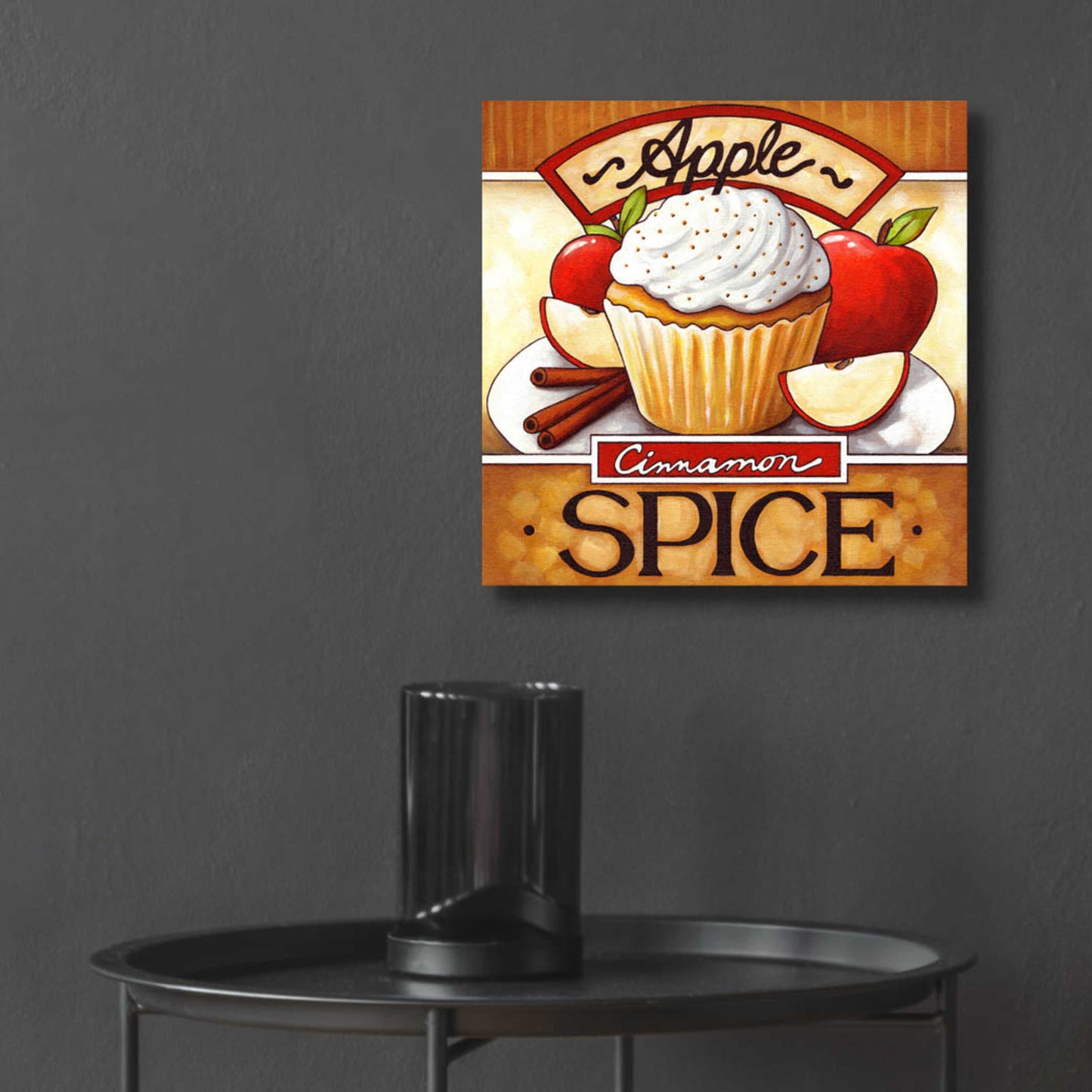 Epic Art 'Cupcake Apple Cinnamon Spice' by Cathy Horvath-Buchanan, Acrylic Glass Wall Art,12x12