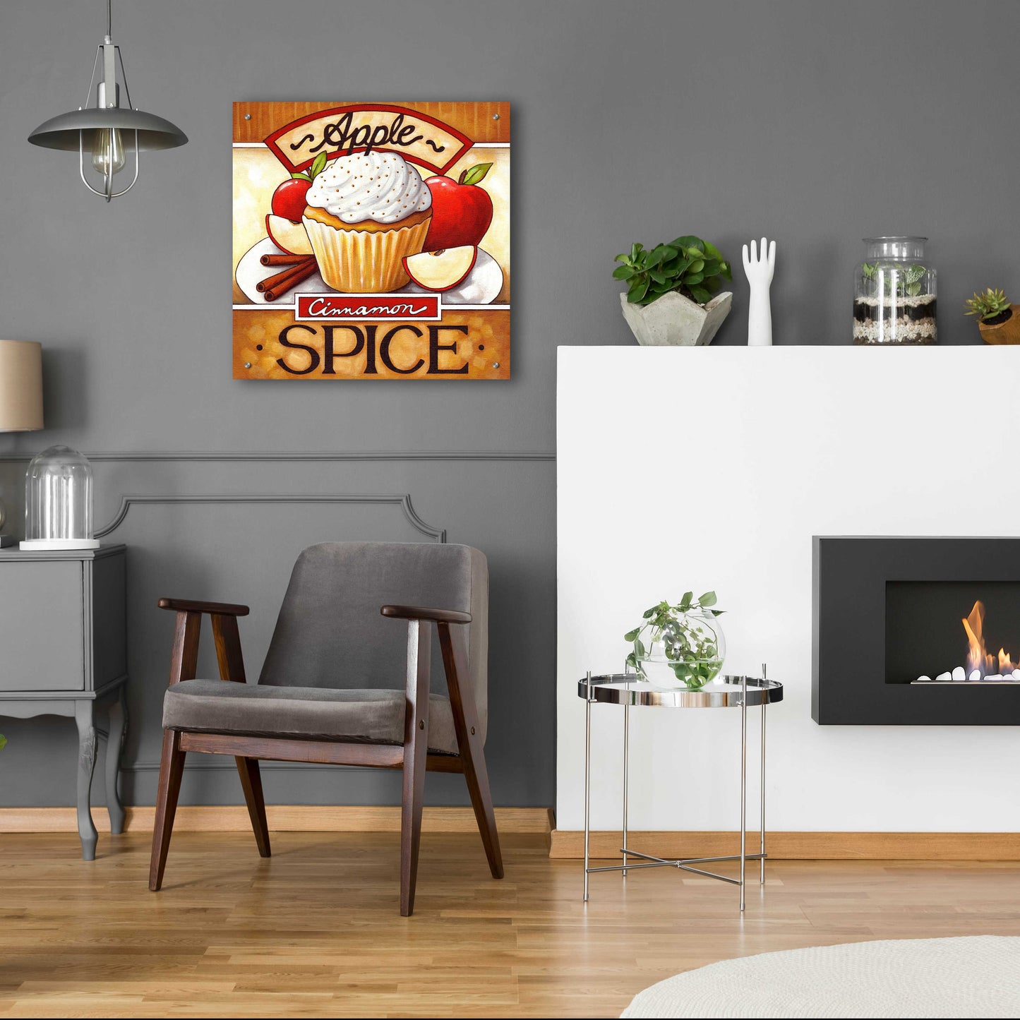Epic Art 'Cupcake Apple Cinnamon Spice' by Cathy Horvath-Buchanan, Acrylic Glass Wall Art,24x24