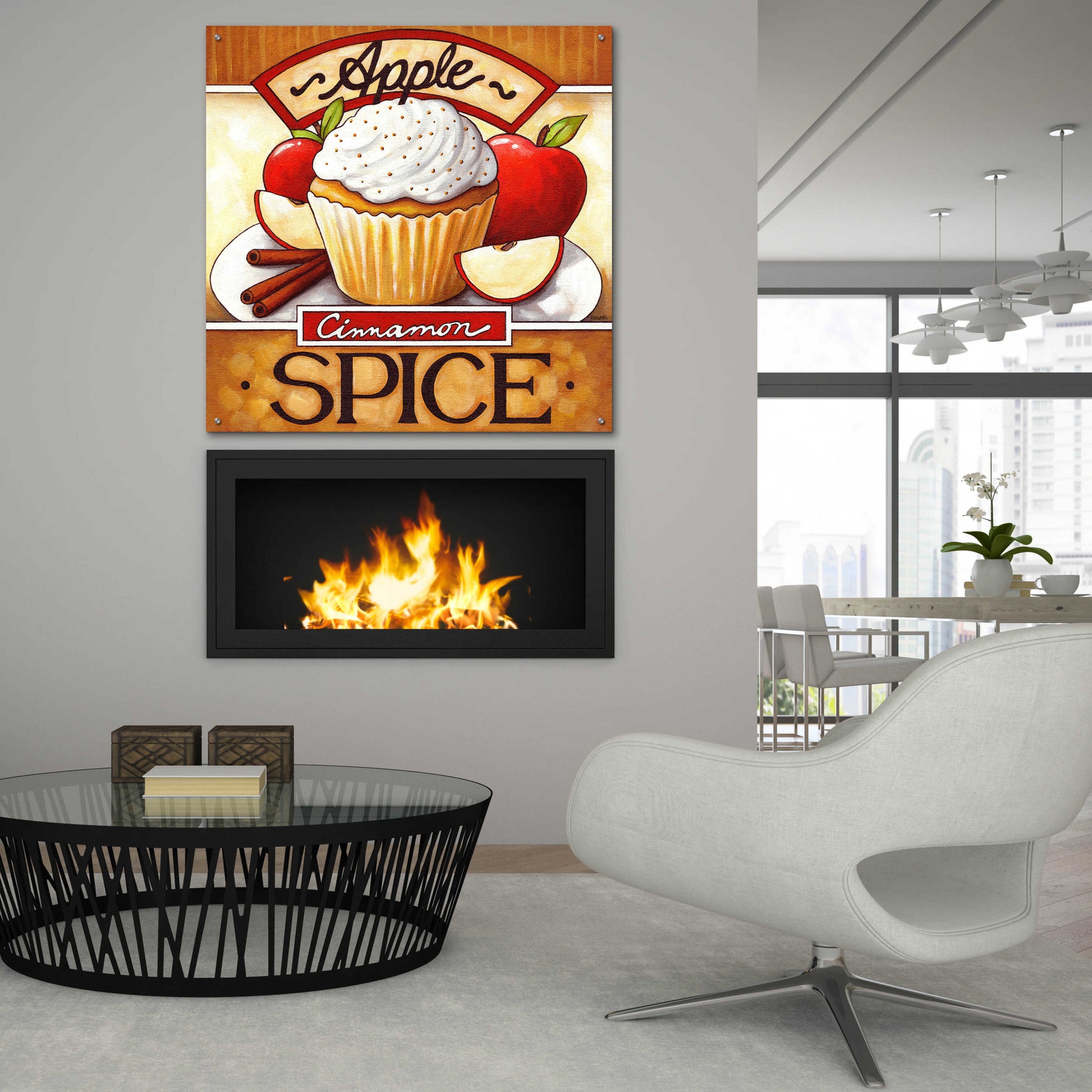 Epic Art 'Cupcake Apple Cinnamon Spice' by Cathy Horvath-Buchanan, Acrylic Glass Wall Art,36x36