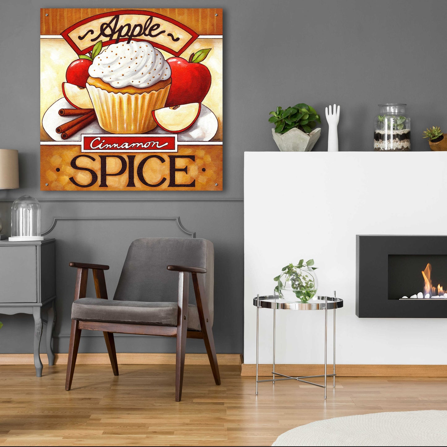 Epic Art 'Cupcake Apple Cinnamon Spice' by Cathy Horvath-Buchanan, Acrylic Glass Wall Art,36x36