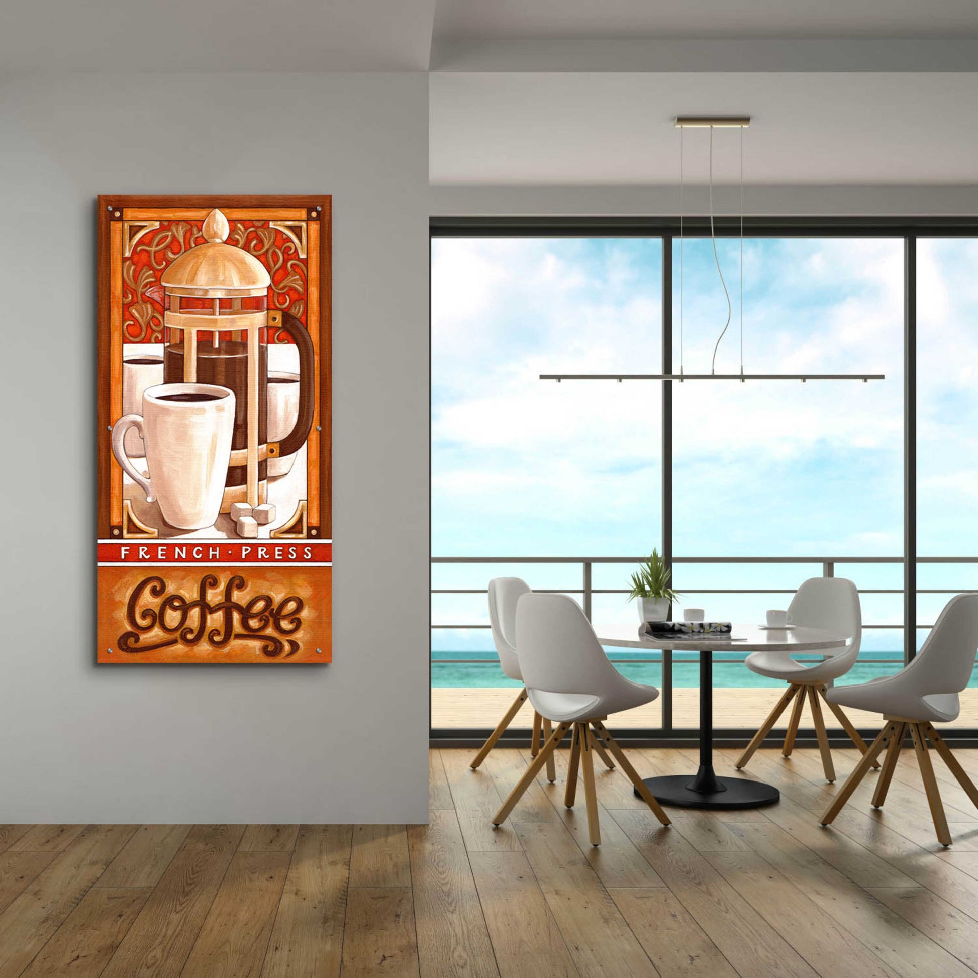 Epic Art 'French Press Coffee' by Cathy Horvath-Buchanan, Acrylic Glass Wall Art,24x48