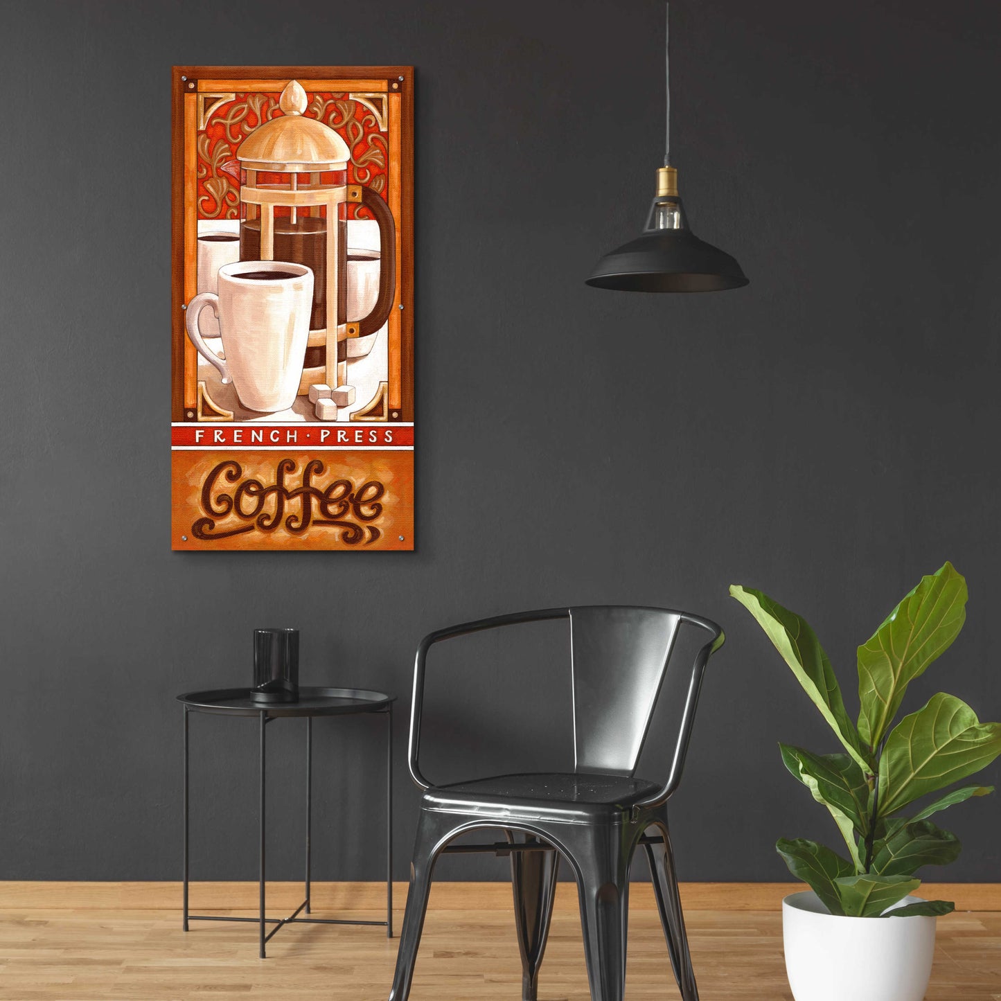 Epic Art 'French Press Coffee' by Cathy Horvath-Buchanan, Acrylic Glass Wall Art,24x48