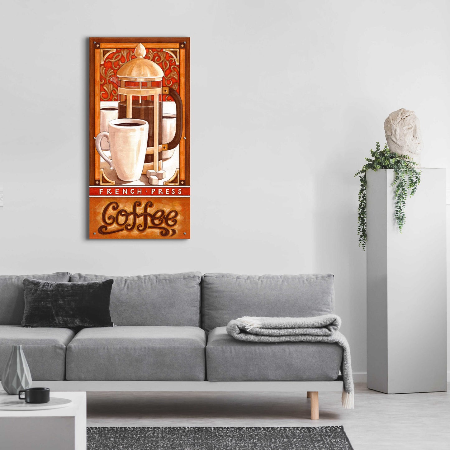 Epic Art 'French Press Coffee' by Cathy Horvath-Buchanan, Acrylic Glass Wall Art,24x48