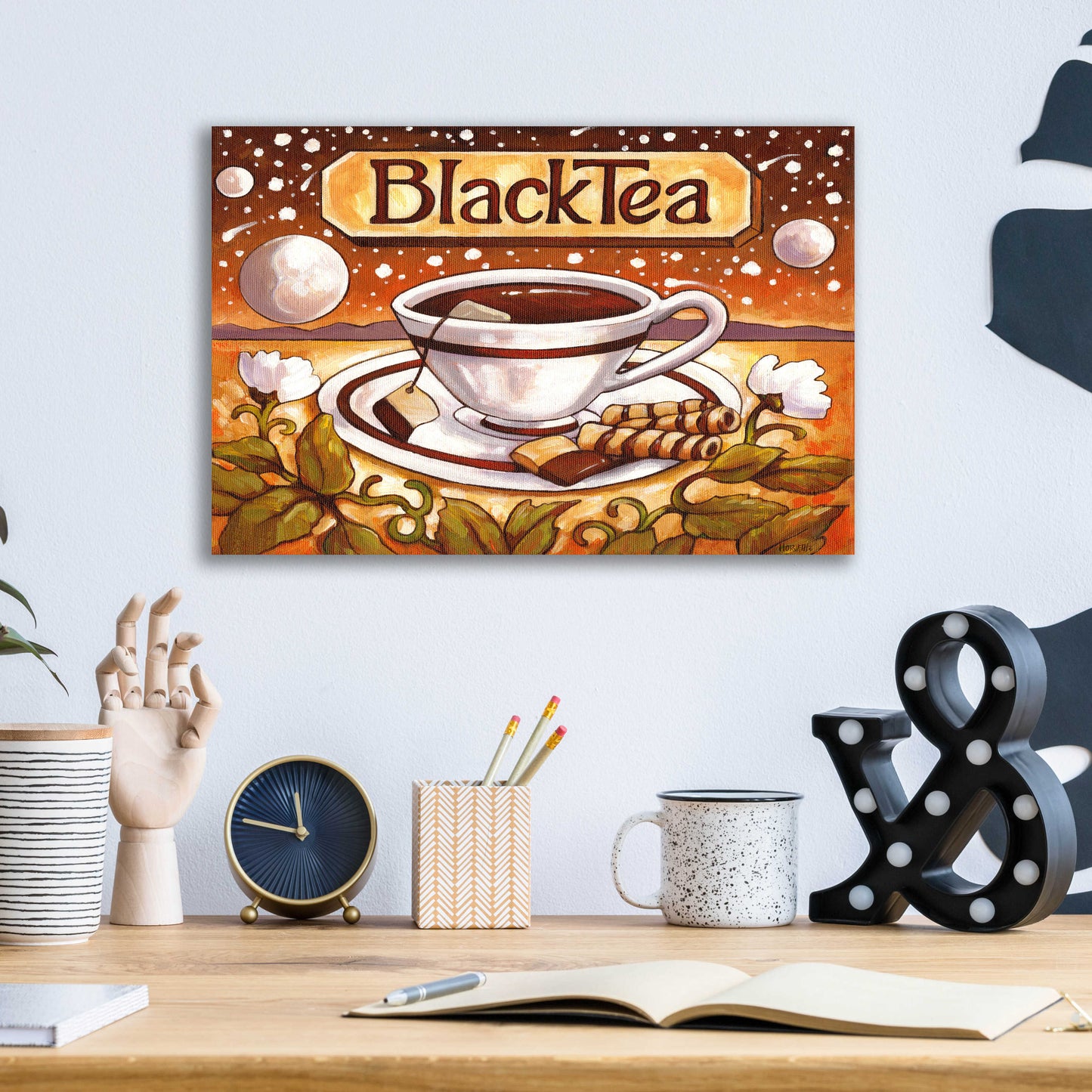 Epic Art 'Tea Time Black Tea' by Cathy Horvath-Buchanan, Acrylic Glass Wall Art,16x12