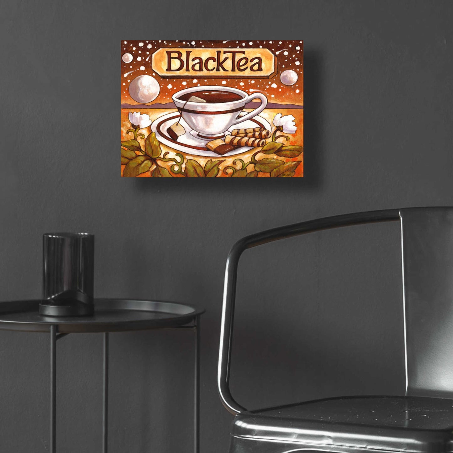 Epic Art 'Tea Time Black Tea' by Cathy Horvath-Buchanan, Acrylic Glass Wall Art,16x12