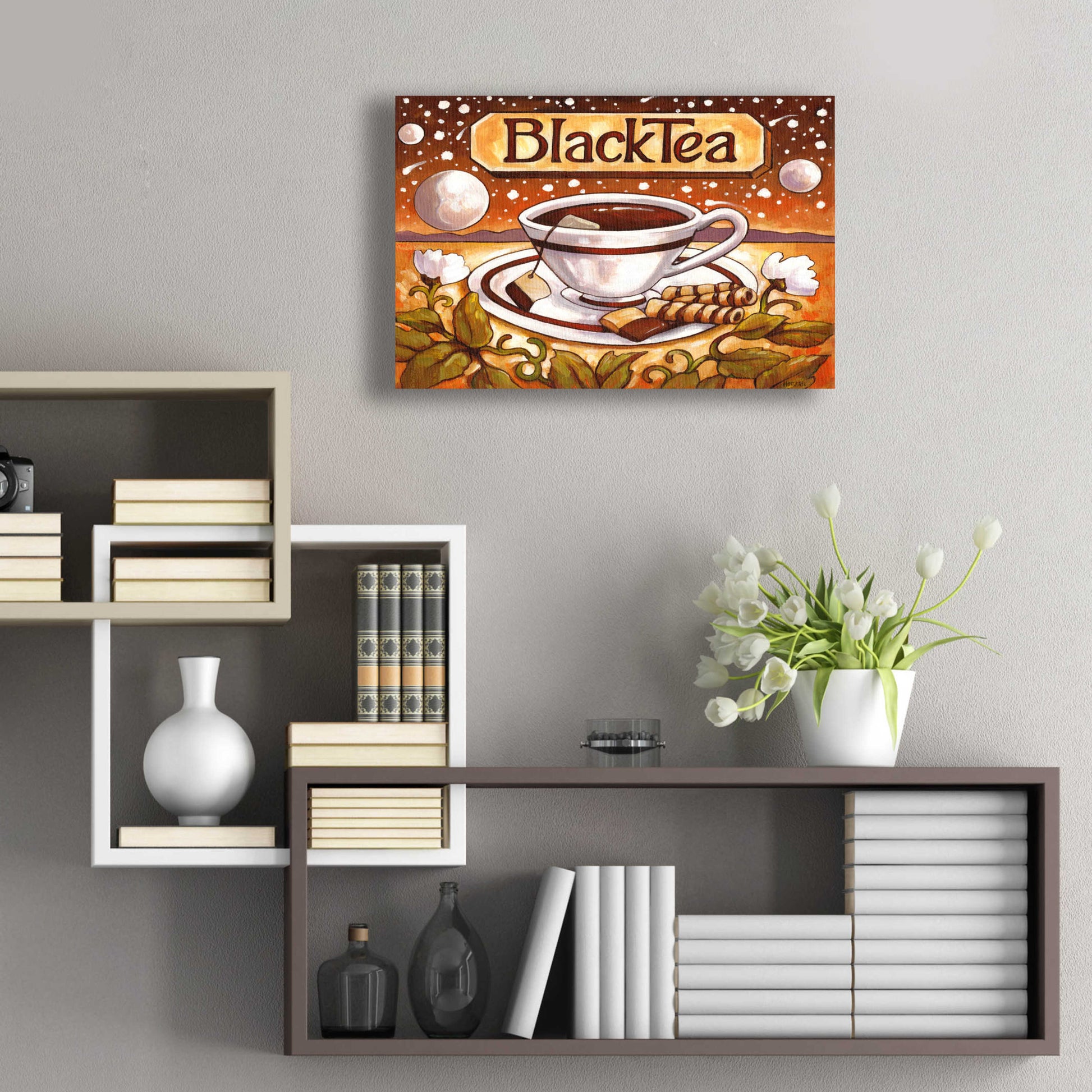 Epic Art 'Tea Time Black Tea' by Cathy Horvath-Buchanan, Acrylic Glass Wall Art,24x16