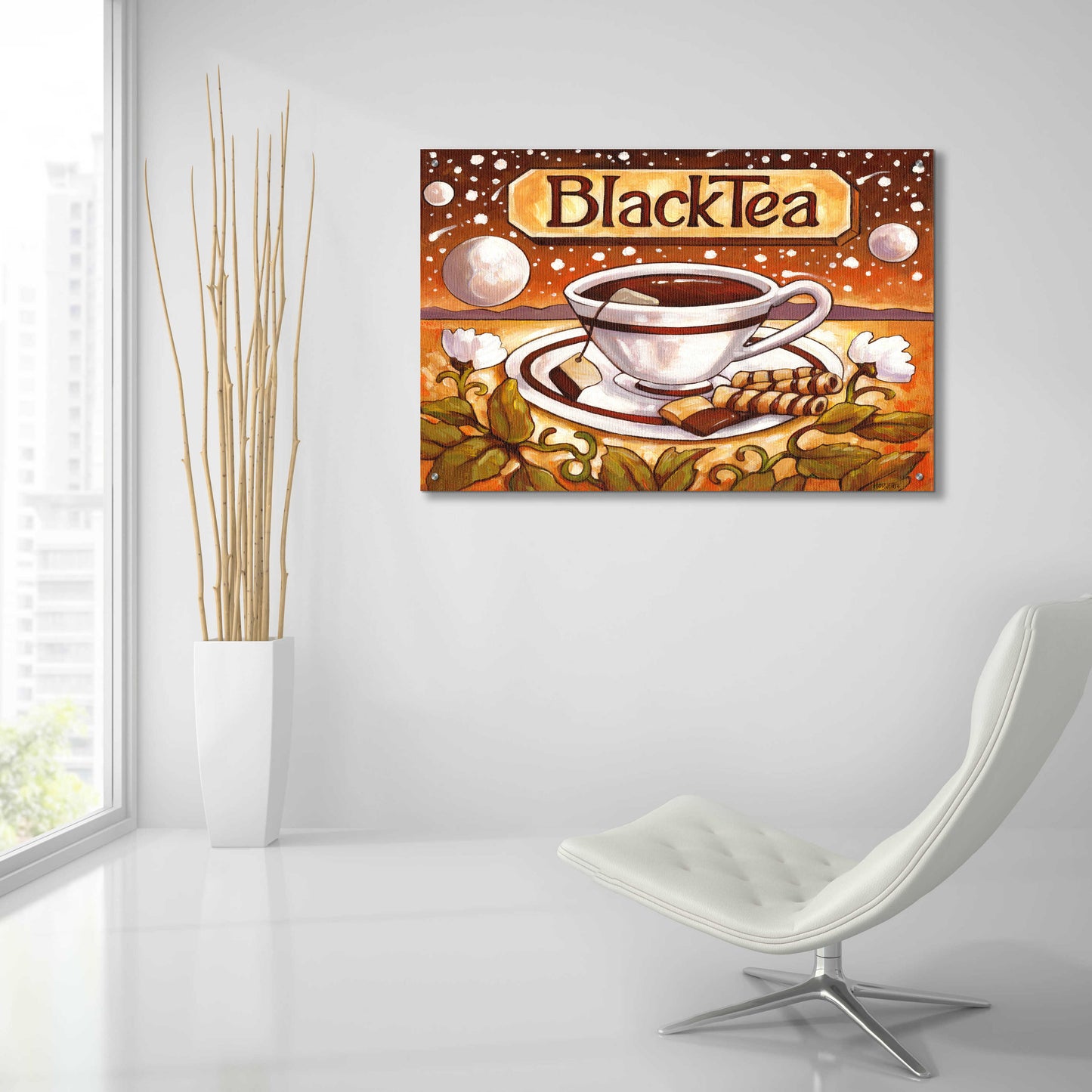 Epic Art 'Tea Time Black Tea' by Cathy Horvath-Buchanan, Acrylic Glass Wall Art,36x24