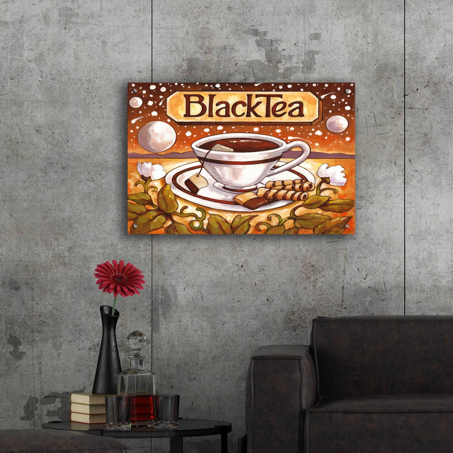 Epic Art 'Tea Time Black Tea' by Cathy Horvath-Buchanan, Acrylic Glass Wall Art,36x24