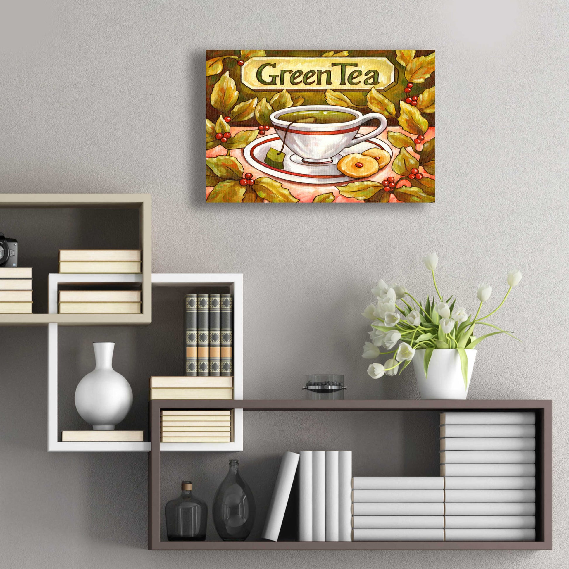 Epic Art 'Tea Time Green Tea' by Cathy Horvath-Buchanan, Acrylic Glass Wall Art,24x16