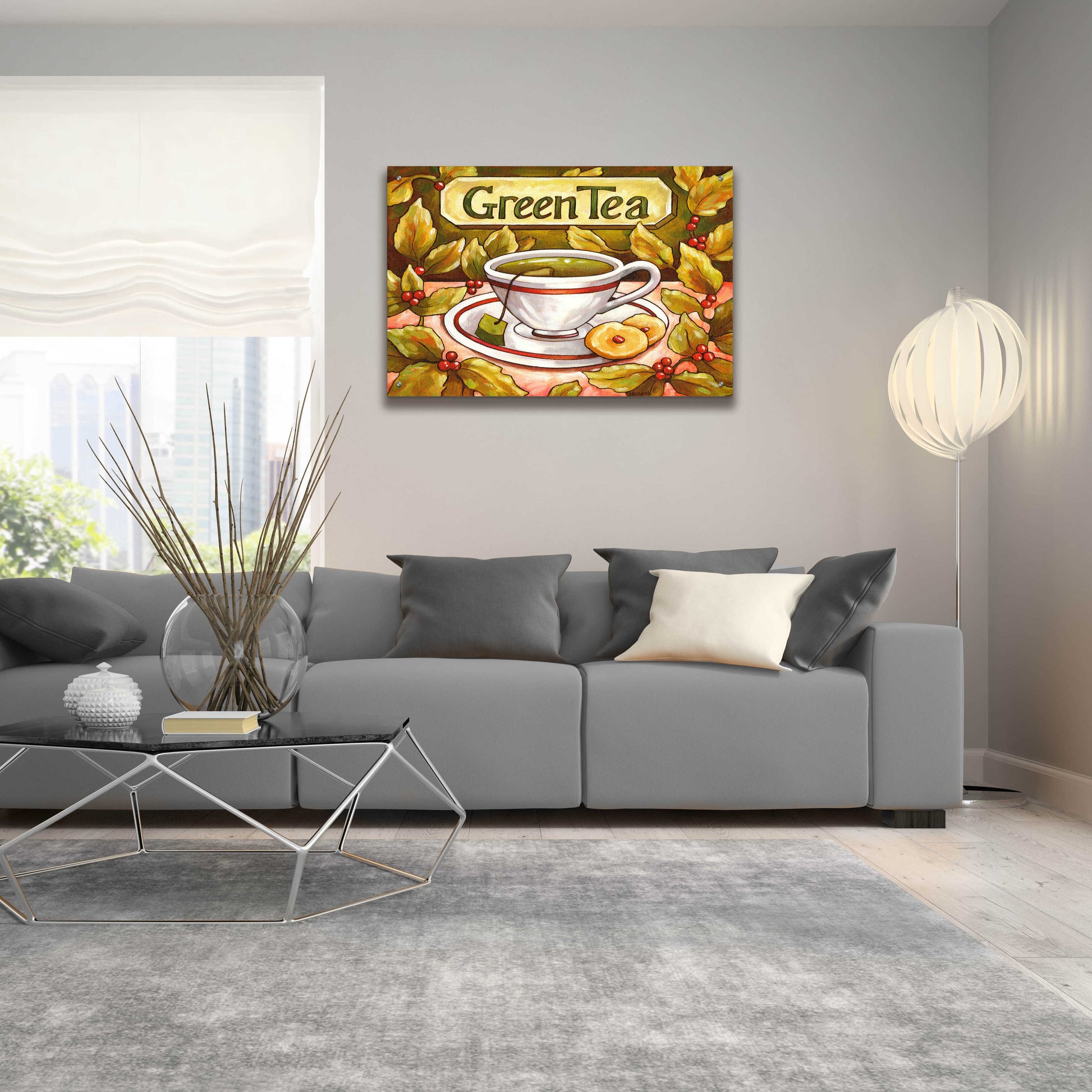 Epic Art 'Tea Time Green Tea' by Cathy Horvath-Buchanan, Acrylic Glass Wall Art,36x24