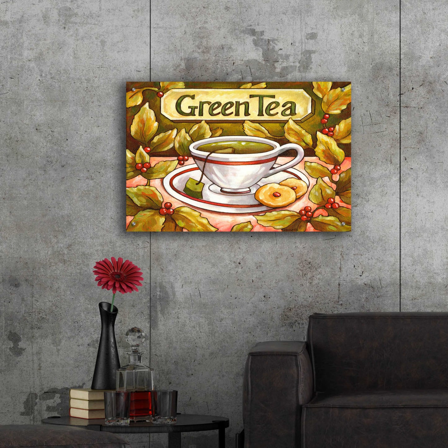 Epic Art 'Tea Time Green Tea' by Cathy Horvath-Buchanan, Acrylic Glass Wall Art,36x24